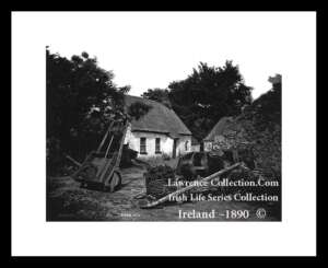 Traditional Thatched Cottages of Ireland    ~ Low Back Cart      in the rear old times ......L10 A