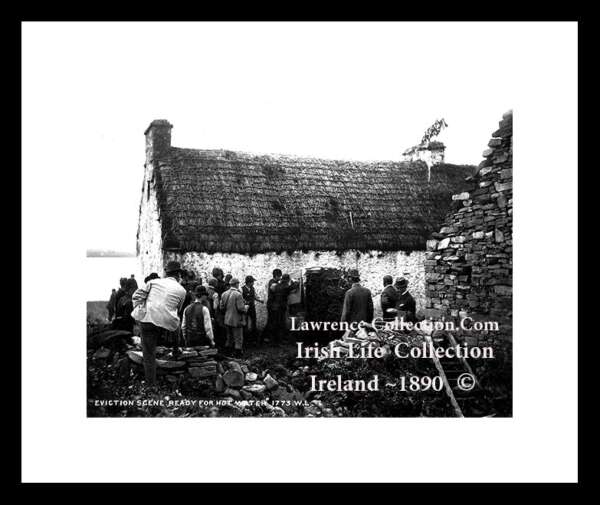 Eviction Scene    ~   “Ready For Hot Water”   ~    Family inside throwing "Hot Water"    ~     Vandeleur Estate    ~     Kilrush     ~   County Clare .....E2