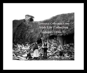 Eviction Scene     ~    Evicted Family   ~     Evictions took place on the Vandeleur Estate     ~     Kilrush    ~    Co.Clare .....E4C