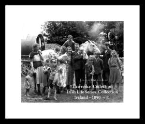 Irish Traveller Family  .... not sure where it was taken with  'Vardos' were the traditional homes for the Irish Traveller community.in background.... IL208