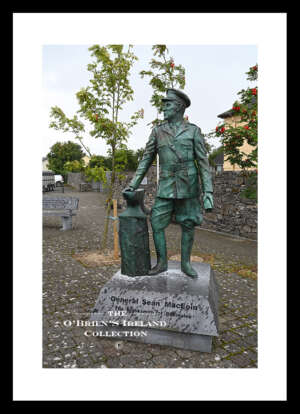 Ballinalee   ~   "General .Sean MacEoin Statue"    ~   Cois an hAbhainn,  ~   Saintjohnstown,  ~  ​Lieutenant General Seán Mac Eoin, a hero of the Irish war of Independence, was the leader of the North Longford Flying Column and participated in many actions against the British during the war, the most notable of which was the Clonfin ambush.  Seán Mac Eoin was widely known as "The Blacksmith of Ballinalee"   Co. Longford.....4146