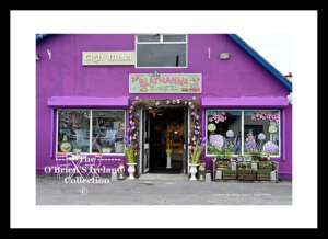Irish Shop Fronts  ~  "Mitchell Flowers Blathanna"    ~      Main Street     ~    Carrowroe South    ~      An Cheathru Rua    ~   Co. Galway .....4312