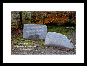 Coole Park     ~    Gort    ~    "George Bernard Shaw "   ~   replica of Inkblots and all ~ of the  poem written  By George Bernard Shaw carved in stone   ~   Co. Galway ....6822