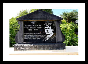 Glenties     ~    "Patrick McGill" Monument   ~      Glenties commemorates Patrick MacGill (1889-1963), a native of Glenties who was a noted journalist, poet and novelist known as the 'Navvy Post' as he worked as a navvy prior to his career as a writer. An annual literary summer school is held in his honour in Glenties each year.    ~   Co. Donegal ....6249