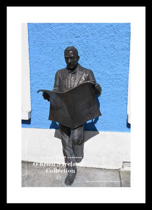 Kiltimagh    ~     Bronze sculpture depicting a man from the 1960's reading the newspaper the "Western Day" 2006  By  Sally McKenna, Irish sculptor of Kiltimagh.   ~   Co.Mayo .....4776