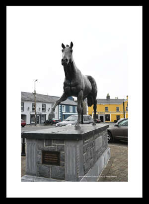 Mountbellew    ~     "Bobbyjo  Sculpture" (1990 – 2001) was an Irish bred racehorse by Bustineto and Markup, best remembered as the winner of the 1999 Grand National steeplechase at Aintree.  ~    is the work of Galway born sculpture John Coll    ~    Co. Galway ....0874