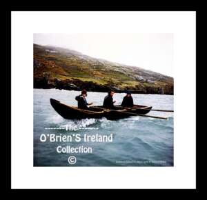 Inishturk  Island (1976)    ~   Currach coming out to Fishing Trawler  "Girl Betty" with "Patient" to go to hospital  in Castlebar~    Co. Mayo....045